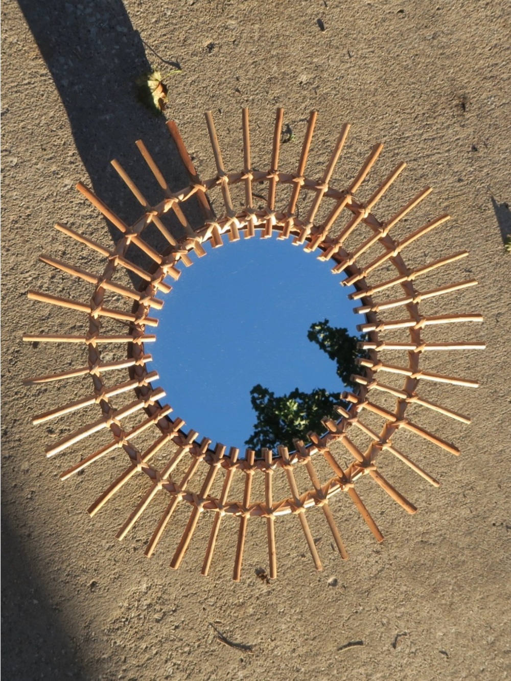 Sunburst Rattan Wall Mirror